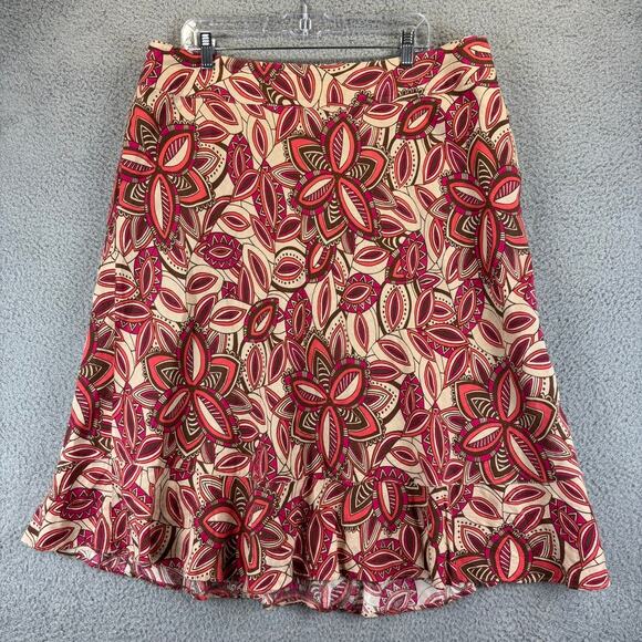 East 5th Dresses & Skirts - VTG Linen Skirt 18W Boho Lagenlook Tribal Floral Artsy Natural Pockets Lined